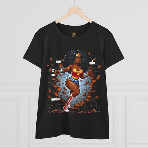 Wonder Woman Melanin Women’s Cotton Tee - Perfect for Casual Wear, Everyday Outfits, Gift Ideas, Summer Style, and Layering Looks