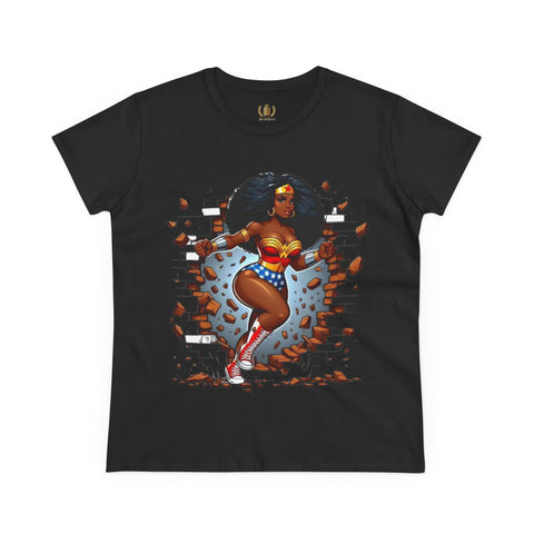 Wonder Woman Melanin Women’s Cotton Tee - Perfect for Casual Wear, Everyday Outfits, Gift Ideas, Summer Style, and Layering Looks