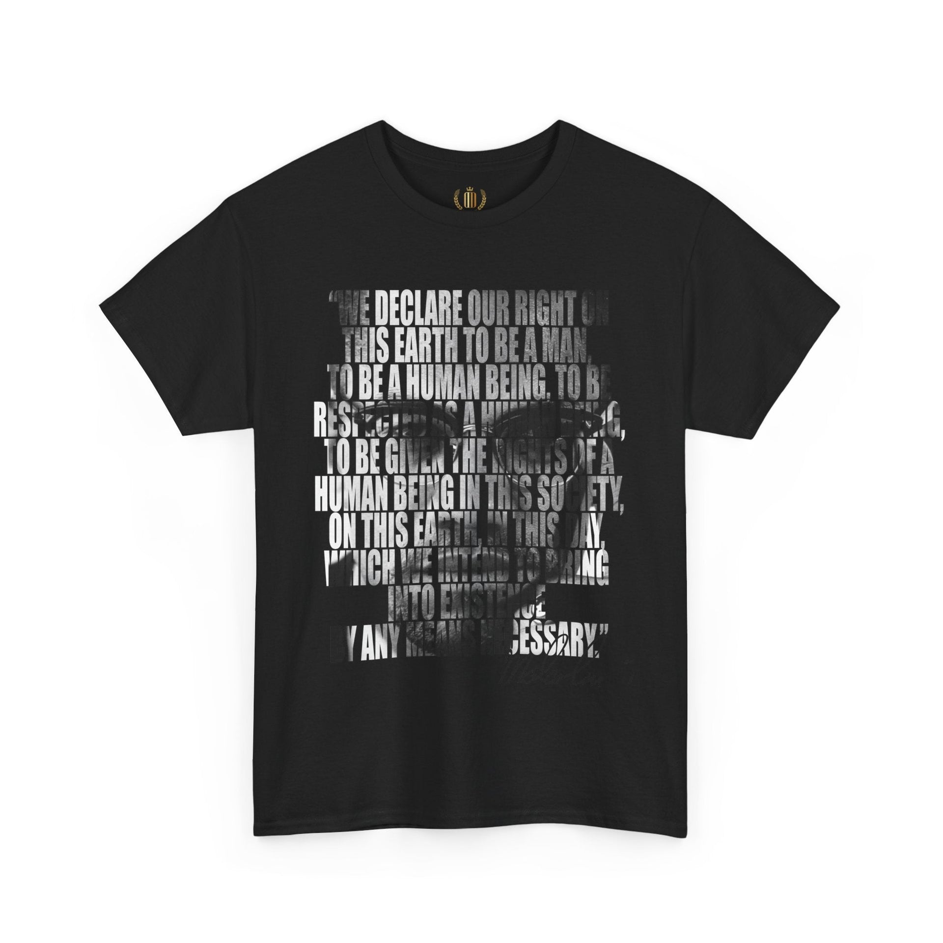 By Any Means Malcolm X Statement Tee | Unisex Cotton T-Shirt, Activism Apparel, Empowerment Gift, Casual Wear