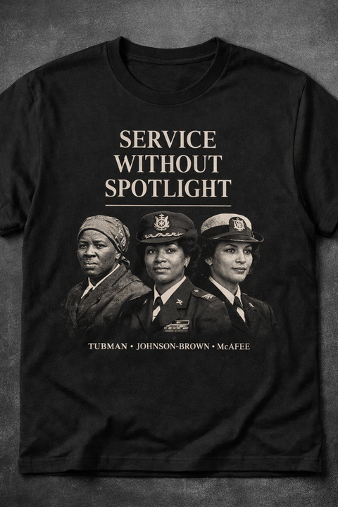Harriet Tubman. Hazel Johnson-Brown. Margaret McAfee, Service Without Spotlight, menswear t-shirt, military, black history, women's history