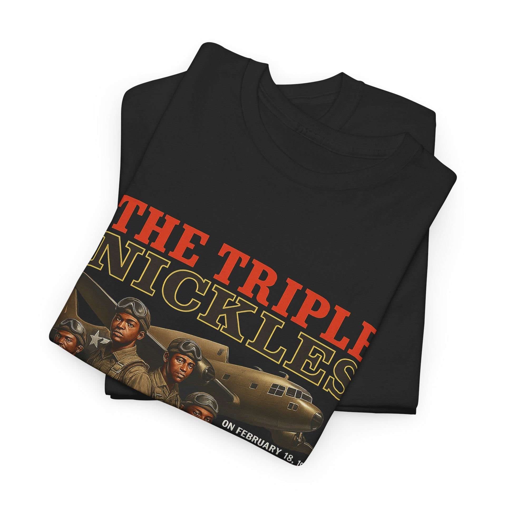 The Tripple Nickle (Made to Order) T-shirt 555 Airborne Black Paratrooper Military History Black History Month United States Army Commemorative Menswear Streetwear All Seasons