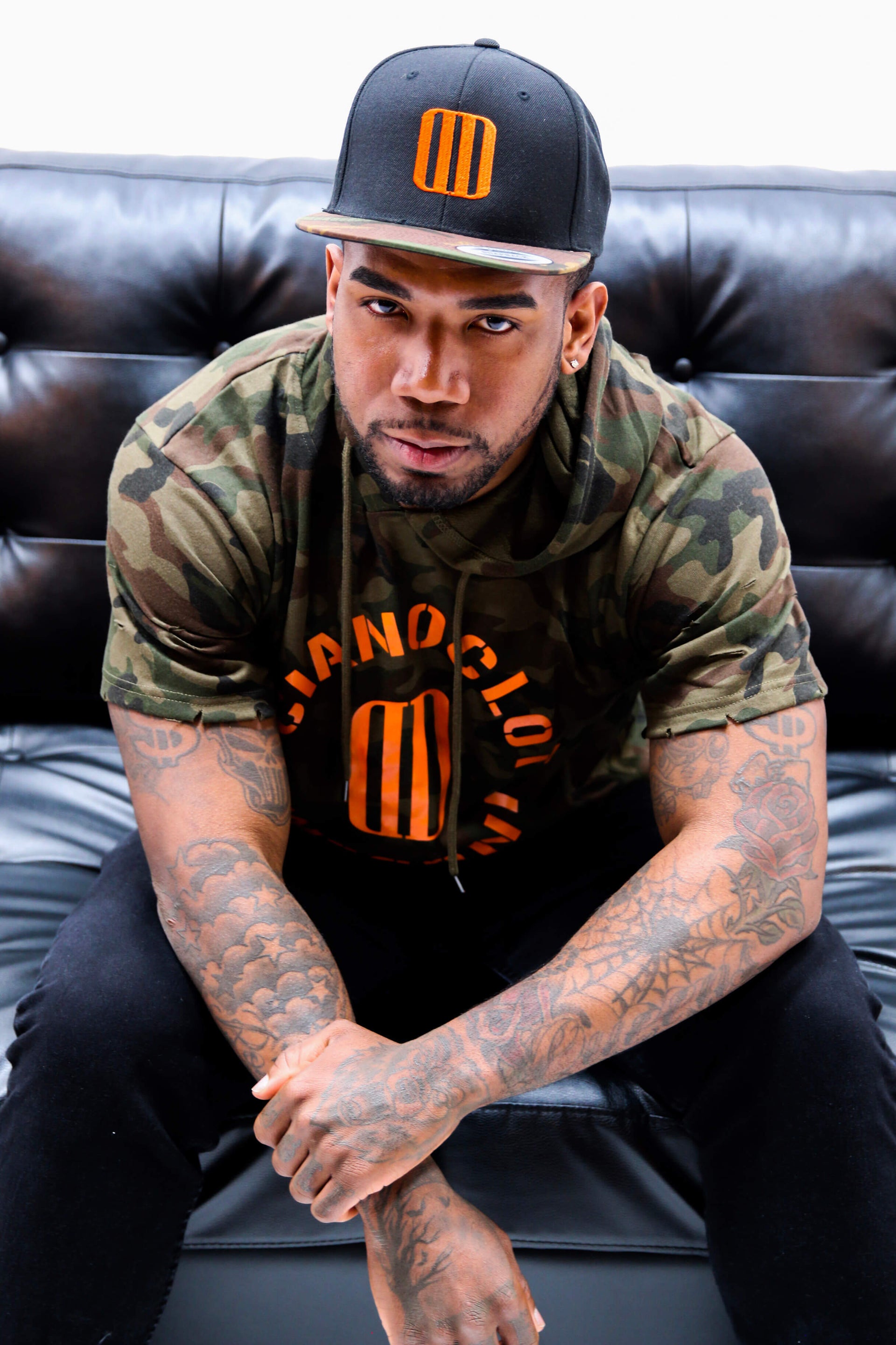 Woodland Camo Salute Ripped Hood