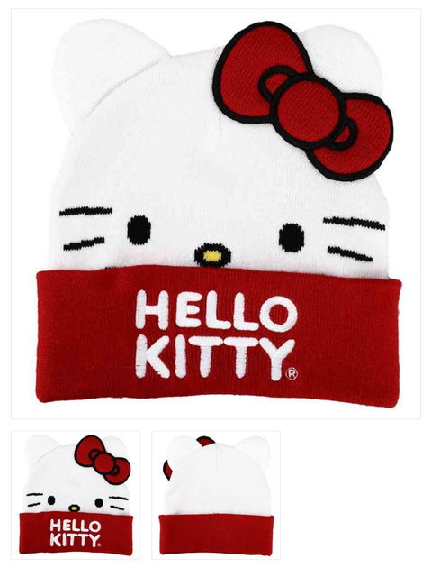 Hello Kitty Embroidered Big Face Beanie