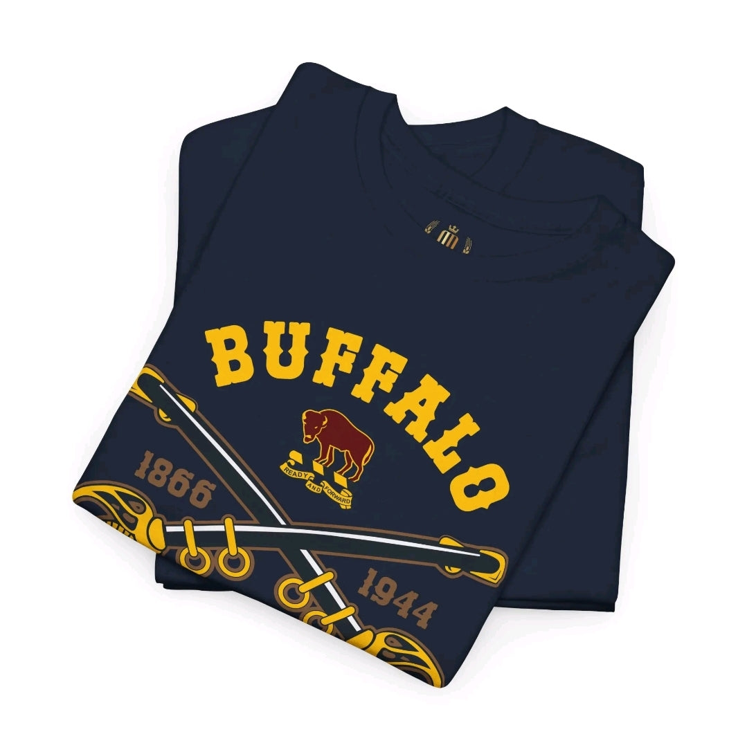 Buffalo Soldiers Heavy Cotton Tee, Vintage Military T-shirt, Black History Apparel, Unisex Graphic Shirt, Gift for History Buffs,