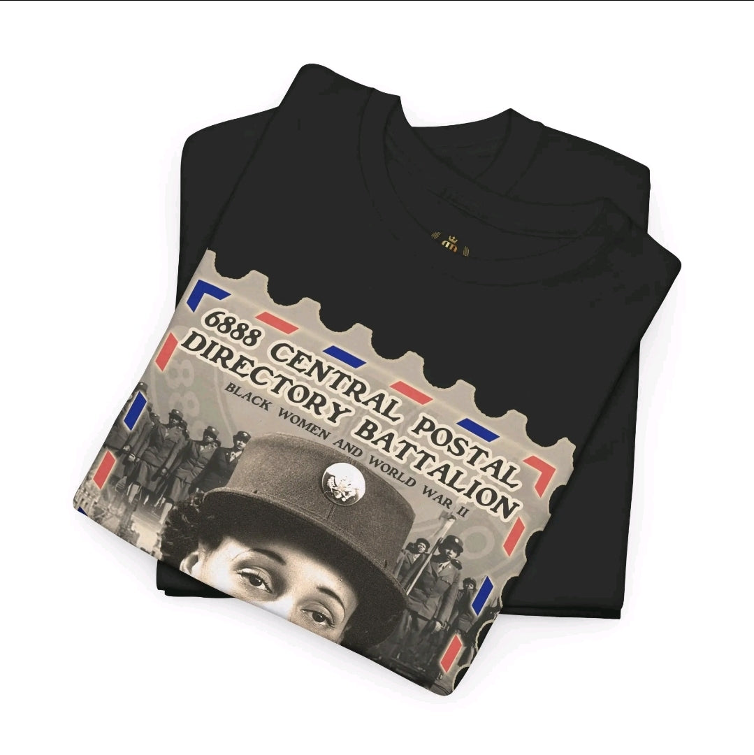 Maude Porter 6888 Military Tribute Tee - Vintage Style Unisex Heavy Cotton T-Shirt, Black, Perfect for History Buffs, Gift for Veterans, Memorial Day
