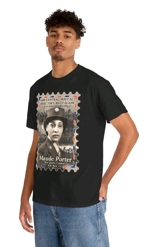 Maude Porter 6888 Military Tribute Tee - Vintage Style Unisex Heavy Cotton T-Shirt, Black, Perfect for History Buffs, Gift for Veterans, Memorial Day