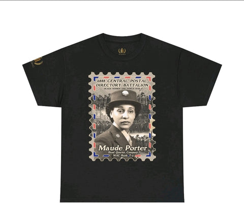 Maude Porter 6888 Military Tribute Tee - Vintage Style Unisex Heavy Cotton T-Shirt, Black, Perfect for History Buffs, Gift for Veterans, Memorial Day