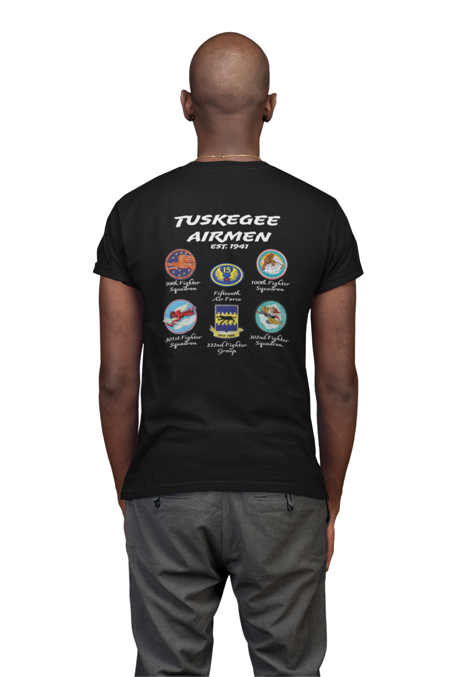 Tuskegee 332nd Fighter Group Airmen T-Shirt menswear