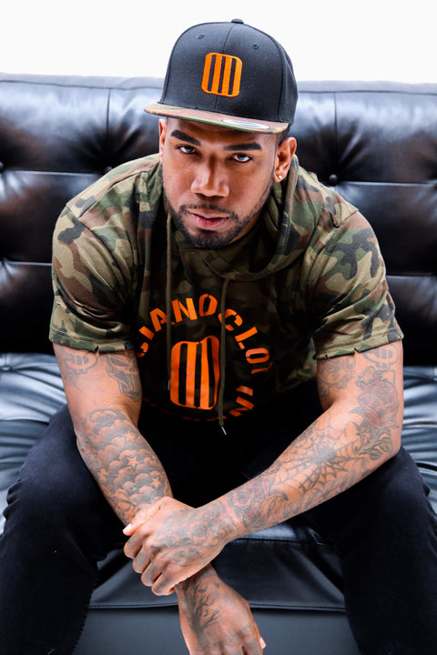 Woodland Camo Salute Ripped Hood